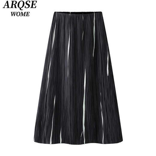 Le même style que 2025 printemps nouveau style à la mode et polyvalente jupe en milieu de longueur pour les femmes 3522 Daisy Stripes gris xl