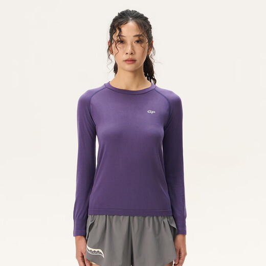 Gray Shell Merino Wool Women's Long Sleeve T-Shirt Lightweight, Breathable, Warm and Quick-Drying Outdoor Oatmeal Color M - Recommended Weight 100-115 Jin Jin equals 0.5 kg