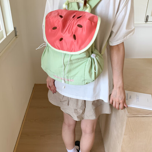 Neuer Sommerkontrast Mini -Rucksack für weibliche Student Guava Pendeln süße kleine Schoolbag kleine Rucksack Wassermelone großer Größe