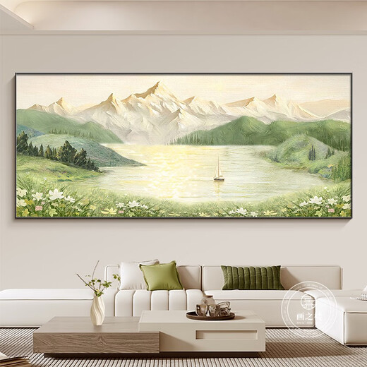 Cornucopia living room decoration painting Rizhao Jinshan Jucai Landscape hanging painting sofa background wall mural Graffiti-m 280*110CM recommended sofa light luxury with more than 4 meters