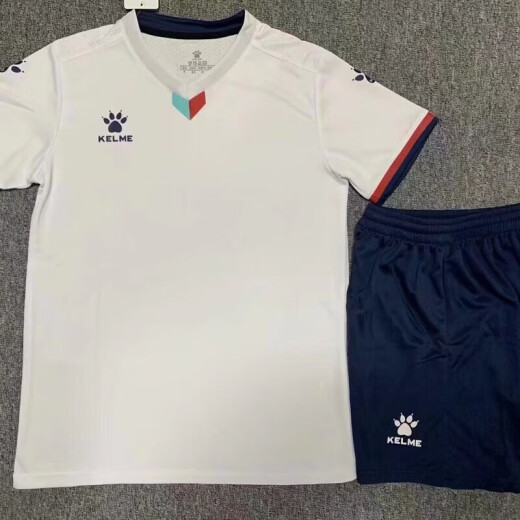 卡尔美（KELME）卡美尔足球服套装短袖速干透气男女比赛组队训练队服定制球衣印字 1048（蓝色） S（身高145-155）