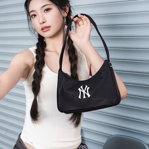 MLB官方 包包女包新款腋下包男士通勤背包手拎包时尚挎包休闲单肩包 纽约洋基队/黑色 F