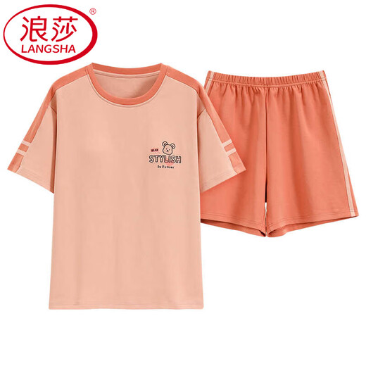 Langsha (Langsha) komfortable reine Baumwollsommer-Pyjama-Pullover Pullover Pyjamas Kurzarmshorts bequemer lässiger Home-Kleidungsstück Z9856 m [Vorgeschlagen 80-100Jin [Jin gleich 0,5 kg] tragen]