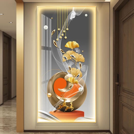 Yusen yi hongyun dangtou léger luxe LED de couleur légère entrée hall décoratif peinture coulonnette coulonnette couloir suspendu peinture simple moderne se sens