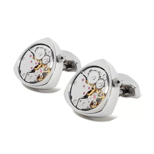 NOSSKISS international luxury brand rotatable mechanical gear cufflinks men's high-end movement cuff nails customized light luxury gift silver round movement cufflinks