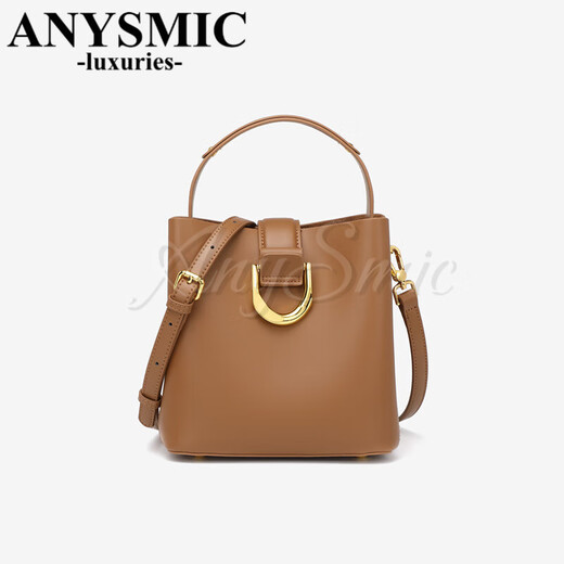ANYSMIC奢侈高端品牌包包女包水桶包2025款春夏时尚百搭大容量通勤手提包 橄榄绿
