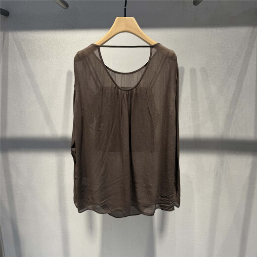 Viaino official flagship store 2025 summer new versatile loose breathable thin shirt two-piece set 5012 cocoa brown one size