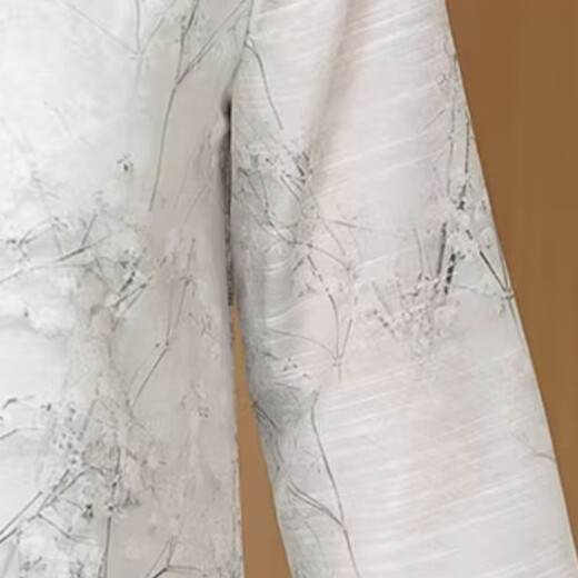 OLJ high-end brand dress for women 2025 summer new printed and modified cheongsam new Chinese style Zen Chinese style skirt gray L 90-115Jin [Jin equals 0.5 kg]