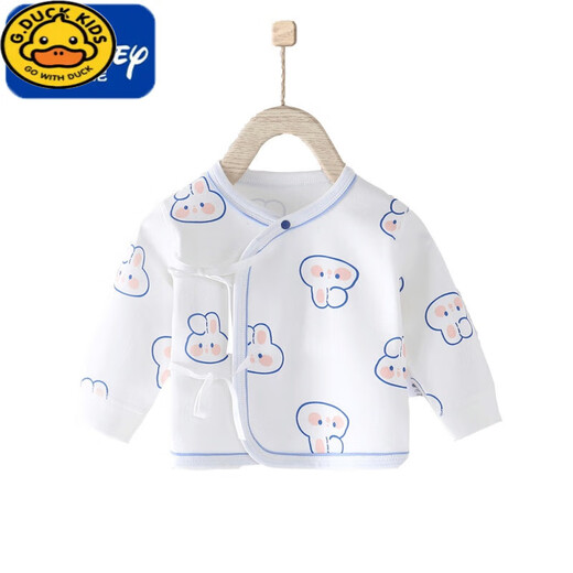 G.DUCKKIDS新生儿半背衣纯棉卡通和尚服四季款a类无骨护手挖背婴儿保暖上衣 12155小牛 59cm 0~3月