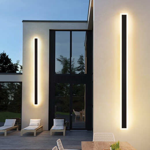 Grand View Garden (DGY) Außenwandleuchte Treppe Treppe Langes Wand Licht Außenbalkon Lichttür Villa Innenhof 003Z 9227- [Regensicheres Modell] 9227-60 cm-neutral