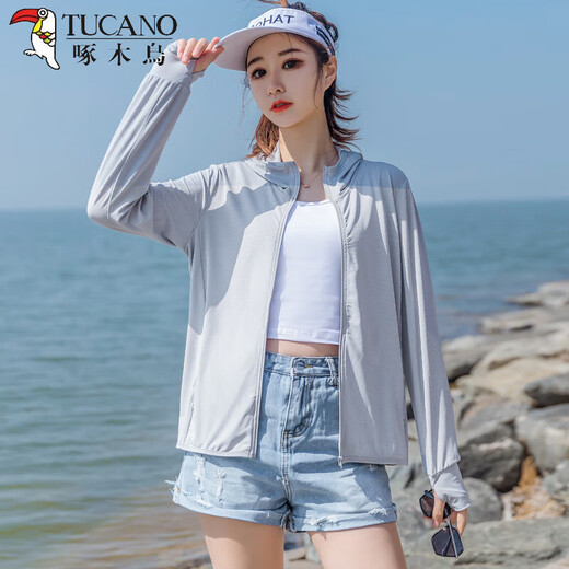 TUCANO;啄木鸟防晒衣女2025新款可外穿夏季薄款外套开衫透气防晒服百搭 玉石白薄 轻薄 S