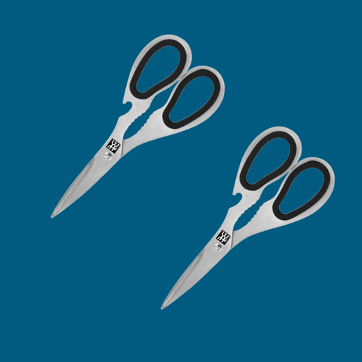 ZWILLING German imported stainless steel food scissors multi-functional household kitchen strong chicken bone scissors kitchen scissors stainless steel scissors 2 pairs length 17.99CM*width 7CM