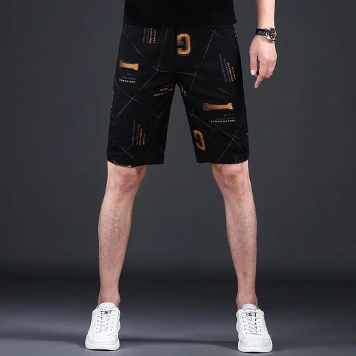 Yongsi Zog delgado de gran tamaño pantalones pantalones cortos Irregular Irregular Pantalones de cinco puntos Men Ice Silk Sports Pantalones de gama media ZX-1585 28 _ Circunción de mierda 2 pies 1 1