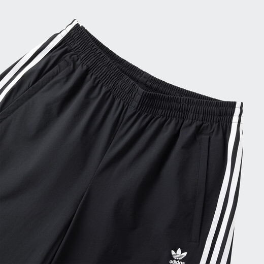 adidas经典舒适可拆卸运动裤男女春季阿迪达斯官方三叶草   黑色   L