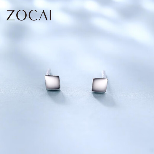 Zokayi platinum earrings PT950 couple earrings simple and versatile Chinese Valentine's Day gift E01246