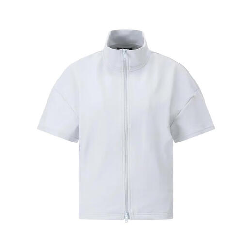 Y-3女款拼接网眼短袖夹克百搭运动休闲外套蓝色潮流两穿设计 Blue 均码 |S