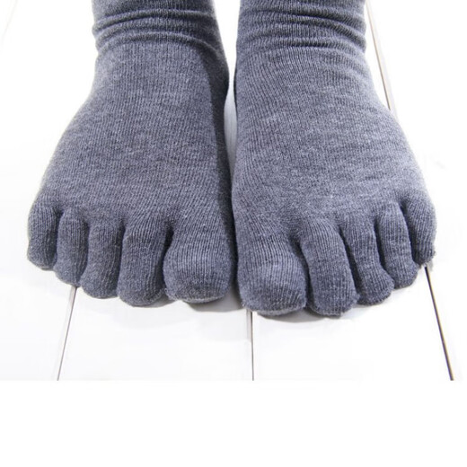 MieLanat Men's Yoga Pilates Non-Slip Socks Five Toe Socks Mid-Tube Massage Bottom Non-Slip Men's Socks Autumn 4 Gray