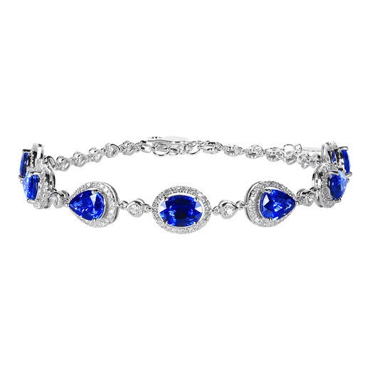 HEEKAIYI sapphire bracelet for women cornflower blue 18K diamond bracelet Chinese Valentine's Day birthday gift for wife and girlfriend Selected 5.9 carat/cornflower blue/double certificate