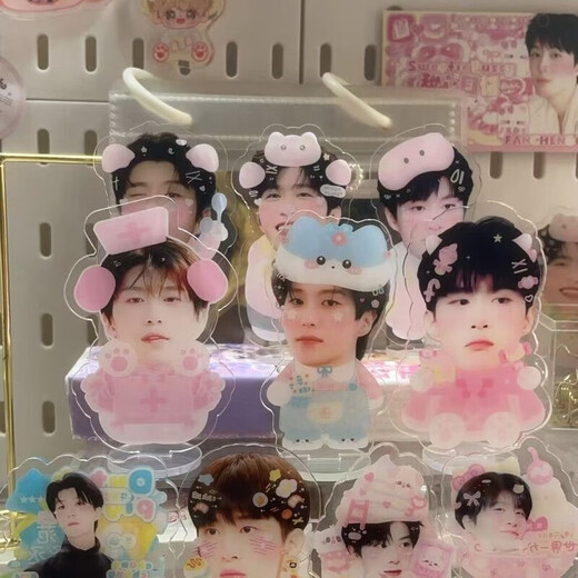 MU YUNYAO fan Chengcheng Cartoon Mute Shape Desktop Ornements Figure Pendants Unique Double-couche Design Fans incontournable 8