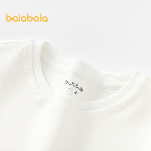 BALABALA-Kinderkleidung, ein langärmeliges T-Shirt für Kinder, Herbstmädchen-Blütenknospen-Ärmel, süßer Top-Pullover, modisch und komfortabel, weiß 10101 90