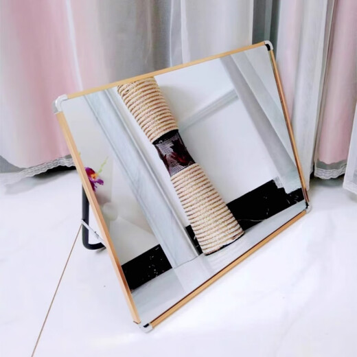Shoe fitting mirror, shoe shop mirror cabinet, aluminum alloy frame, floor-standing, shoe-changing, make-up special mirror, live photo taking, silver 40*40 anti-