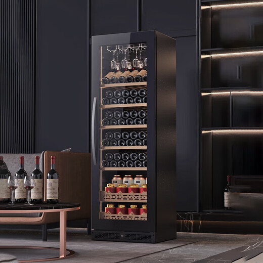 Bai Kailun red wine cabinet, first-class energy efficiency, constant temperature wine cabinet, zero-embedded home commercial living room display cabinet, wine preservation refrigerator, dual temperature air-cooled frost-free tea beverage, white wine and foreign wine, single temperature zone, full display of red wine, 48 bottles, intelligent anti-fog door
