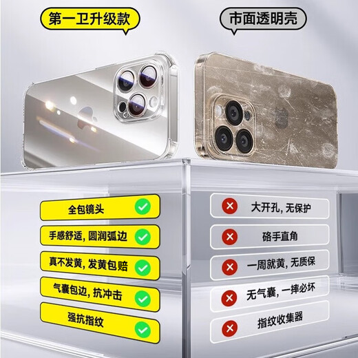 第一卫 DIVI【自带镜头膜】适用苹果14手机壳 iPhone14保护套气囊防摔超薄镜头全包硅胶软壳 【全透明】