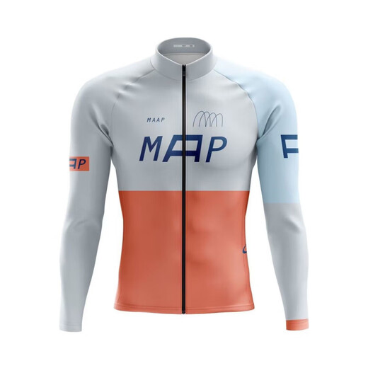 MAAP autumn cycling clothing men's long-sleeved tops bicycle sportswear road bike outdoor breathable quick-drying shirt MAAP orange gray L