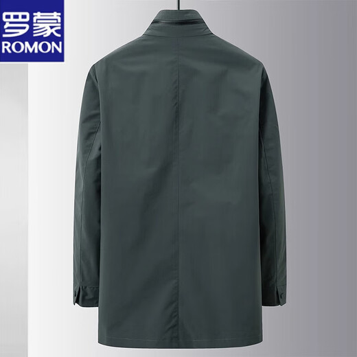 Romon stand collar jacket men's mid-length windbreaker business casual coat light luxury men's coat spring and autumn KD8806 gray 2XL 185 recommended 155-170 Jin Jin equals 0.5 kg