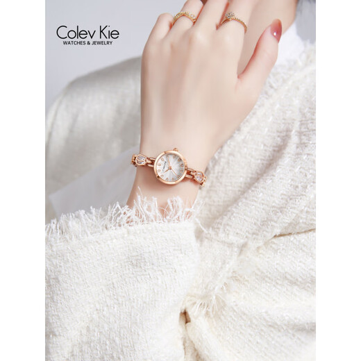 Colevkie Watch Official 2025 New Watch for Women étudiantes et femmes Niche Luxury Luxury Women's Watch 9215 Rose Shell White Diamond [+ Boîte-cadeau + Bracelet +