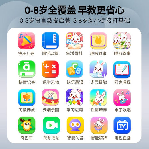 兔小贝智能早教机器人9寸儿童宝宝听儿歌讲故事Ai拼音识字0一3岁6 2024全新绿色160GT3旗舰版  +