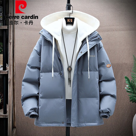 皮尔卡丹（pierre cardin）羽绒服男冬季新款潮牌三防连帽男士休闲外套韩版防寒加厚保暖衣服 ND756米白色 M