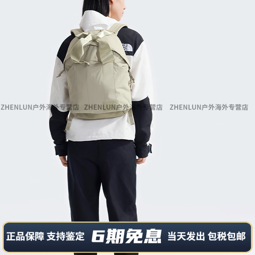 
North Face 20L solid color stylish zipper nylon backpack regular women's clay gray clay gray