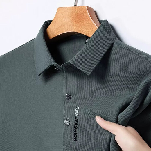 La Vico Hailan Home (HLA) Mismo estilo Dad Summer Camiseta de manga corta Hombres Men a la corbata de seda Tie Pocket Top Top de mediana edad y anciana DX-ZF9196 Navy [Pocket True Pocket] M 165 Tamaño recomendado 90-115 Jin [Jin equivale a 0.5 kg]