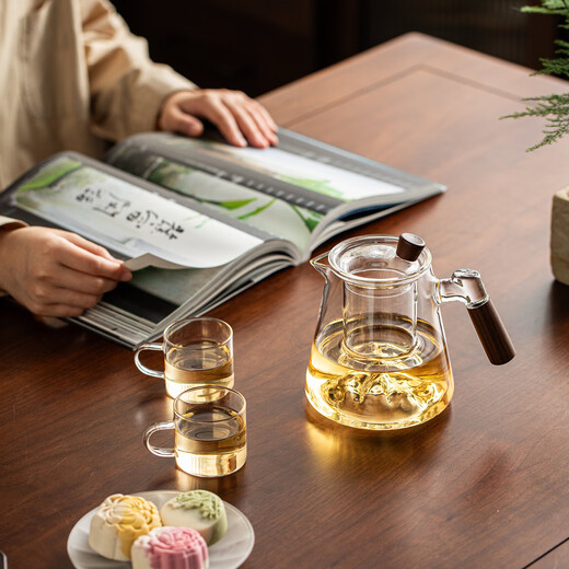 Eight Thousand Lines Teapot Tea Water Separation Glass Tea Set Office Household Large Capacity Tea Making Special Thickened Filter Tea Maker