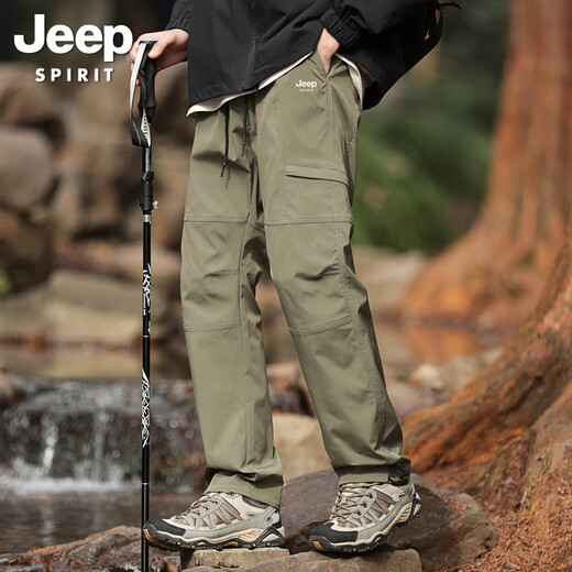 JEEP SPIRIT outdoor new casual pants men's pants waterproof mountaineering pants overalls K19 military green XL