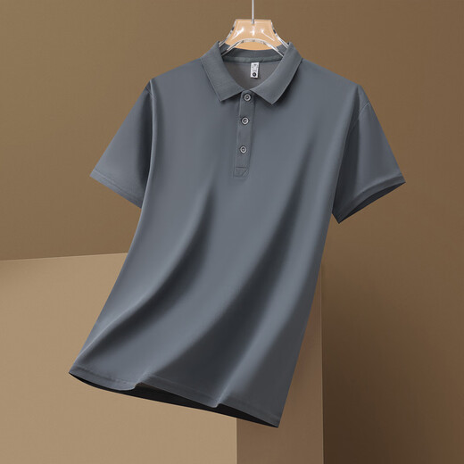 Pierre Cardin Kurzärärmig T-Shirt Herren 2025 Sommer New Ice Seide Polo Kragen Geschäfte Casual Solid Color Halbärztes Hemd Vatertagsgeschenk JS-677 White 4xl