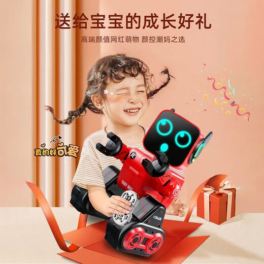 Xiaomi YouPin Roboter Kinderspielzeug Girls and Boys Intelligenter Dialog Frühkirch Dance Elektrische Fernbedienung Roboter Interaktion K3 Red Standard Edition (Fernbedienung mit Handle) Deluxe Drei-Batterie Version