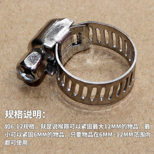 丽田高品质通用型不锈钢抱箍汽车专用喉箍油管卡箍胶管水管管卡宽9mm 喉箍21-3890-100个/包