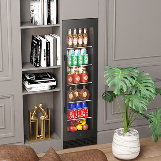 Bai Kailun red wine cabinet, first-class energy efficiency, constant temperature and moisturizing wine cabinet, zero embedded compressor, home wine storage, sake beer display refrigerator, fruit beverage refrigerator bar, dual temperature | ice bar style | 188L air-cooled, frost-free