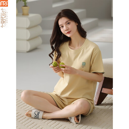 Modal Pyjamas für Frauen im Sommer 2025 neuer kurzärmeliger Anzug, Baumwolle, einfache, koreanische dünne Heimkleidung, Y9853 m (Empfohlen 75-95jin [Jin ist 0,5 kg])