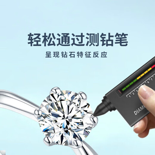 DR Classic Wedding Diamond Ring Snowflake Moissanite Ring Engagement Women 925 Silver 1 Carat Gift for Girlfriend or Wife