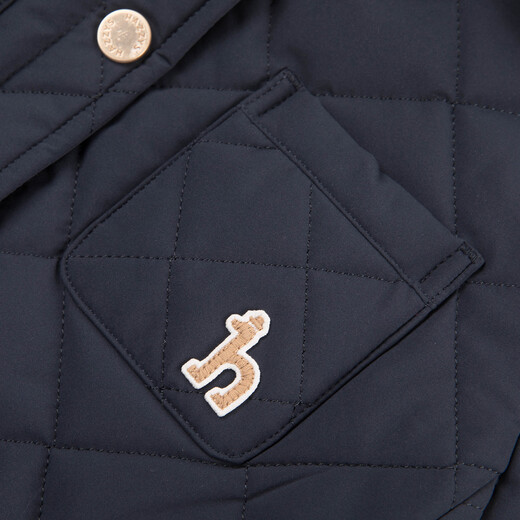 HAZZYS Children's Clothing Girls' Cotton Clothes 2025 Autumn and Winter New Product Comfortable Simple Cotton Clothes Warm Jackets Navy Blue 130