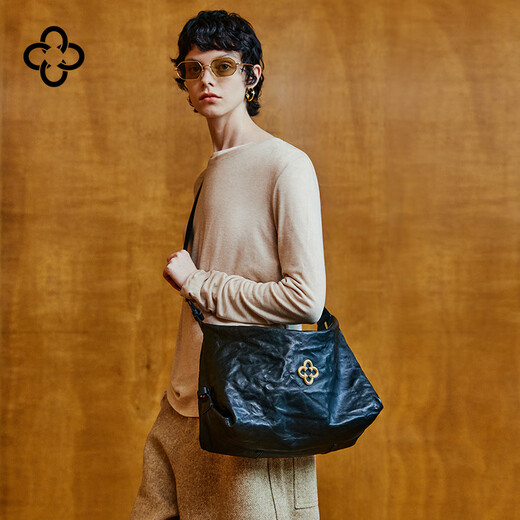 CASSILE women's handbag vegetable tanned sheepskin commuter light luxury large capacity tote bag birthday Valentine's Day gift black