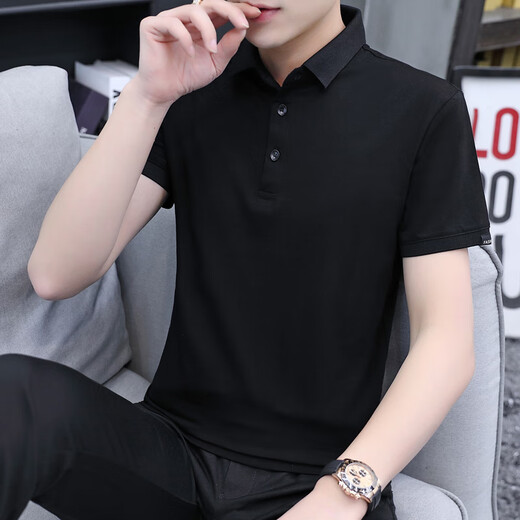 Septwolves (Septwolves) Ausschnitt Ausschnitt kurzärmelig T-Shirt für den Sommer-Herren-Revers Paul Top Solid Color Vielseitige Männer-Gelegenheitsgeschäft Polo-Shirt Weiß 5009 M 100-15jin [Jin ist 0,5 kg]