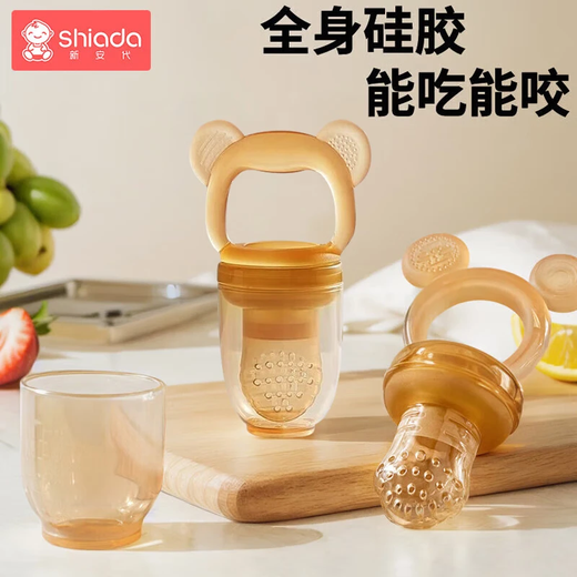 Xin'andai Fruit and Vegetable Bites Baby Fruit Fruit Soothing Teether for babies over 6 months old, full silicone Fruit and Vegetable Bites-S 1 pack