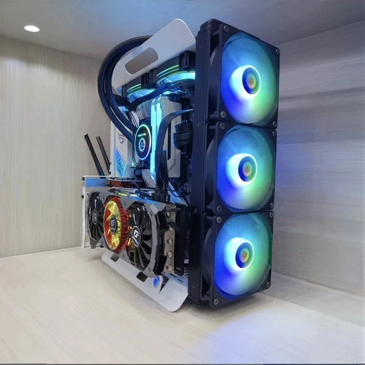 Shuomeiyou open chassis 240/360 water-cooled air-cooled ATX/matx rack graphics card vertically mounted computer host small chassis X6 white chassis (supports small and medium-sized motherboards)