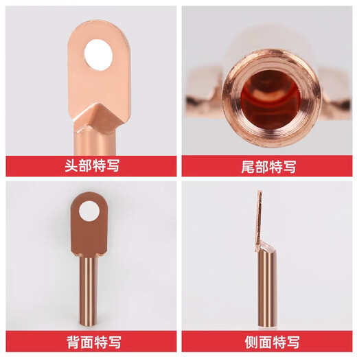 铸固 铜鼻子 线鼻子16平方DT冷压接线端子铜线耳接线电缆接线头 DT-16mm²（10只装）