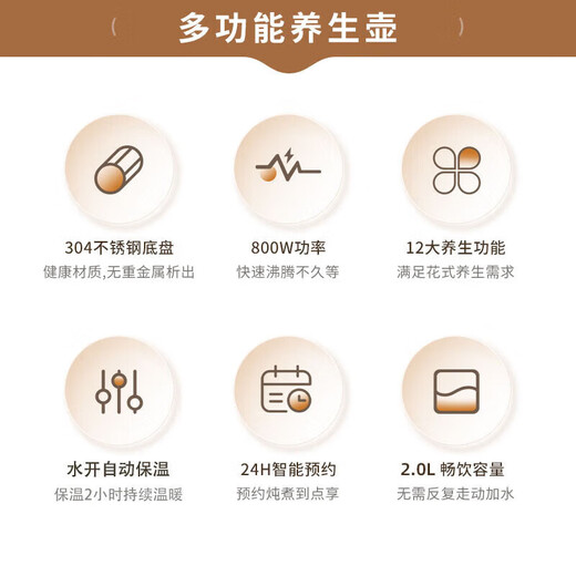 SLIOCR Subo Health Pot Home 2L Large Capacity Intelligent Reservation Scented Tea Maker 12 Functions Electric Kettle Standard Model Twelve Functions 2L