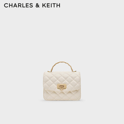 
CHARLES/KEITH25 autumn new product diamond chain handheld crossbody bag small square bag CK2-50701608 Cream milk white S
